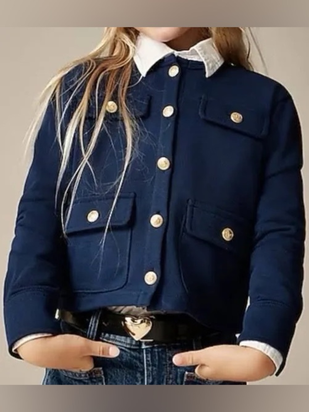 J.Crew Girls’ Navy French Terry Lady Jacket/Sailor White Pull-On Terry Short—6 - Picture 7 of 12